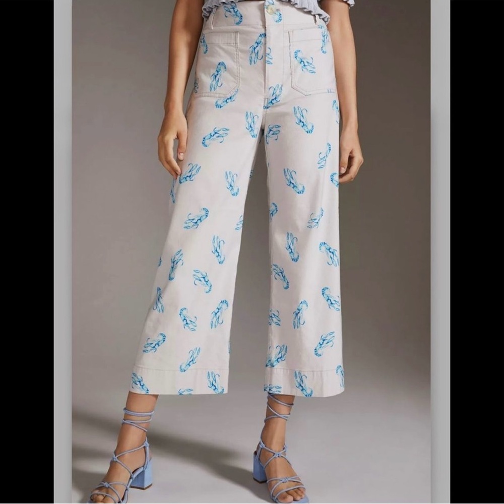 Anthropologie Maeve The Colette Cropped Wide-Leg Pants